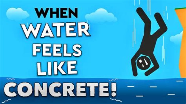 At what height does falling into water feel like concrete?