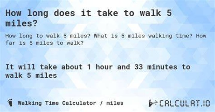 How long does it take to walk 5 miles?