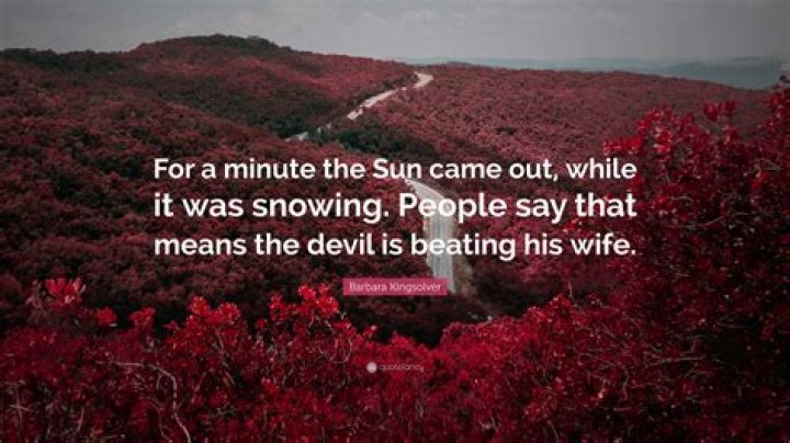Where does the saying the devil is beating his wife come from?