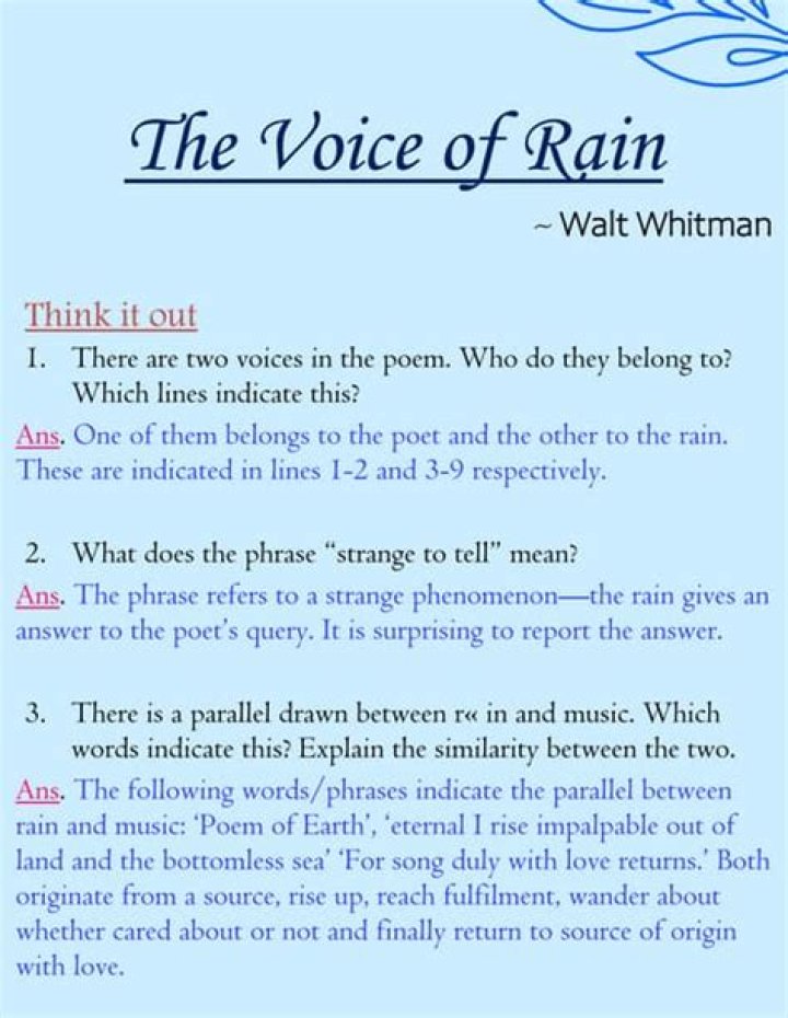 Why is it called the voice of the rain?